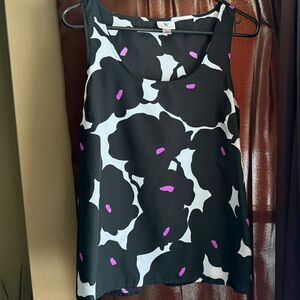 Worthington Black and White Floral Tank Top